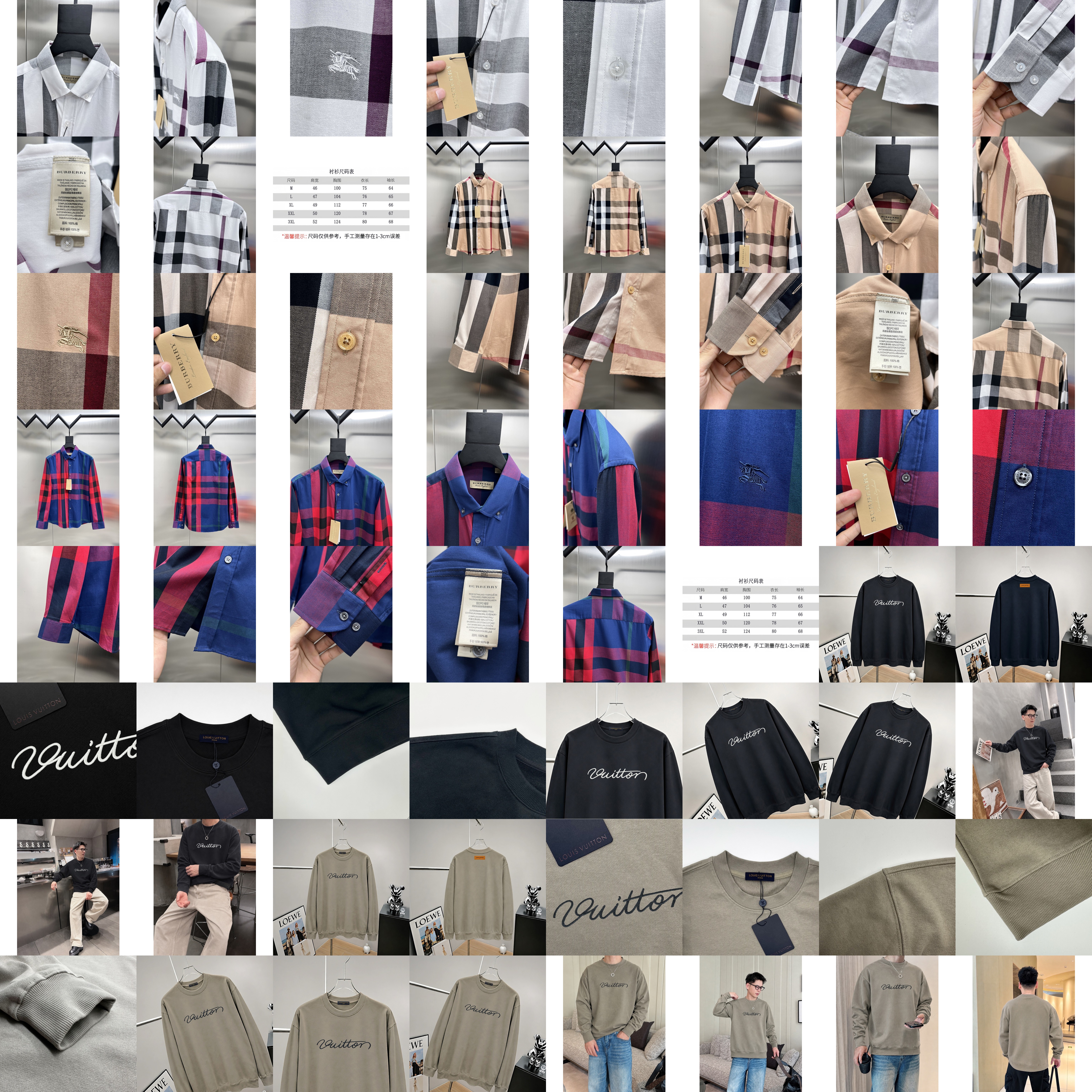 Burberry🌟 🔥 ✨ 👍 🐎🐎 M~3XL Manica lunga Camicia