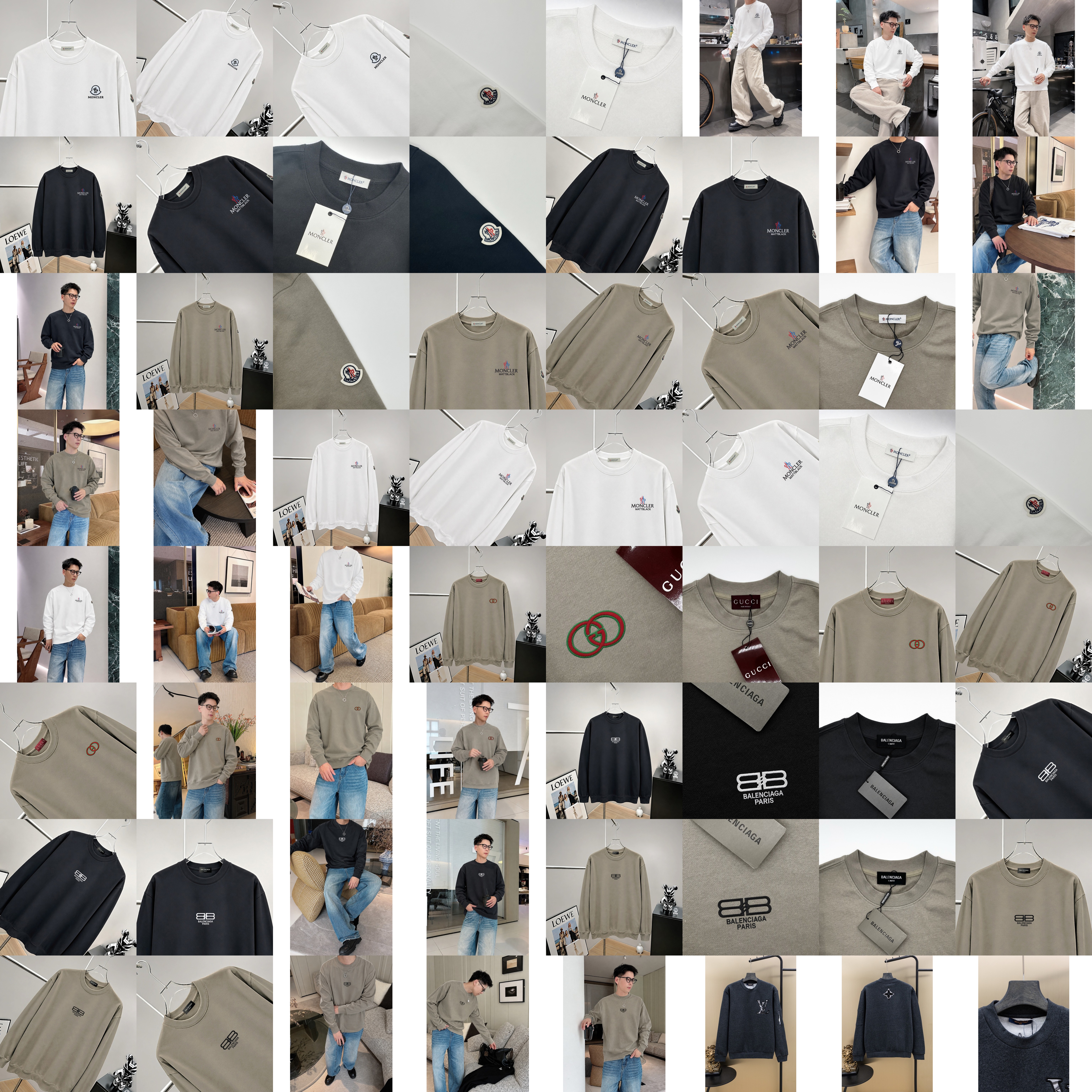 Balenciag* logo 380 : S 90-130 M 125-140 L 135-155 XL 155-175 XXL 175-200 Felpa Manica lunga Felpa